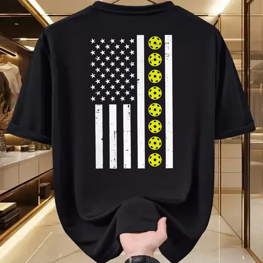 Funny Pickleball Shirt, Pickleball Lover Unisex T-Shirt/Hoodie/Sweatshirt HLT00 - Pickle Ball US Flag Pickleball Patriotic Men Women Kids Boys T-Shirt