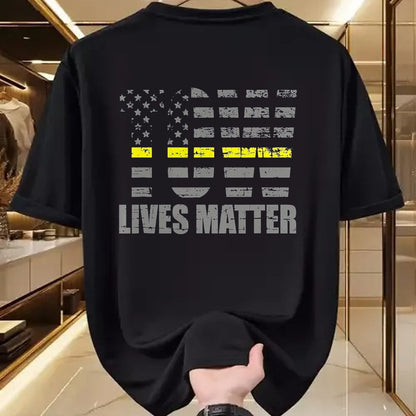 Best Truck Driver Life Shirt, Funny Trucker UnisexT-Shirt/Hoodie/Sweatshirt HLT00 - Tow Lives Matter Thin Yellow Line Tow Truck Driver Shirt T-Shirt, Men, Black, X-Large
