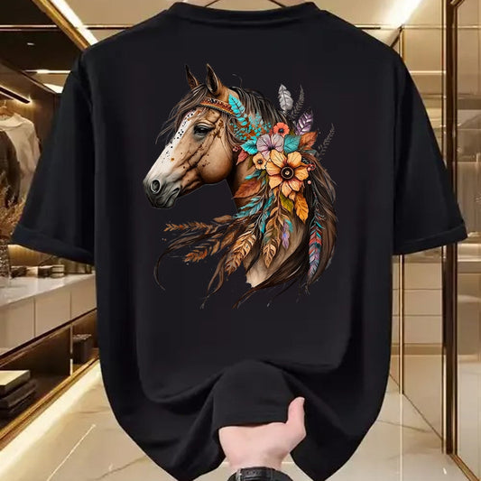 Best Horse Lover Shirt , Funny Horse UnisexT-Shirt/Hoodie/Sweatshirt HLT00 - Floral Wild Horse Country Horse Riding T-Shirt