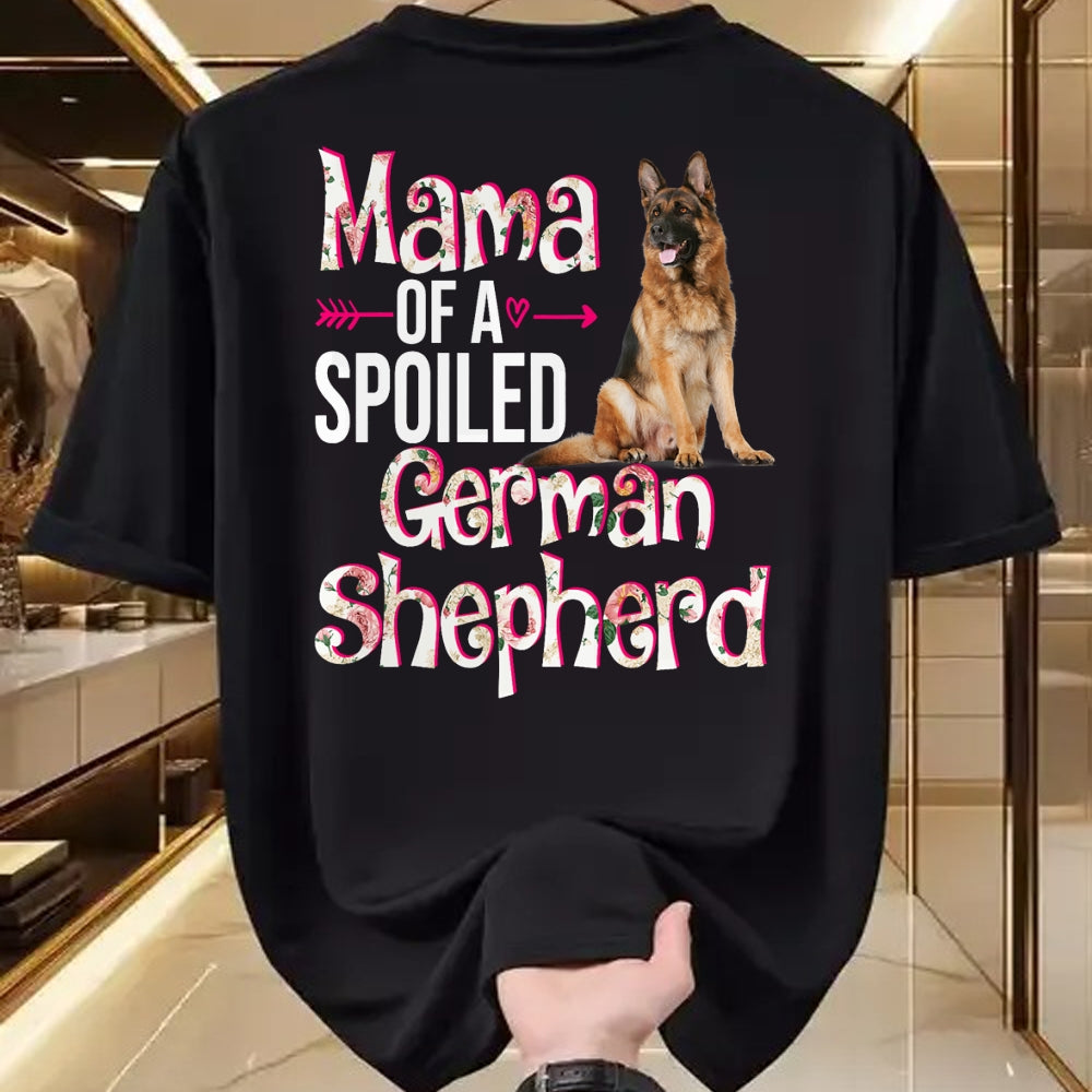 Best Wife Shirt, Wife and Husband Unisex T-Shirt/Hoodie/Sweatshirt HLT00 - Mama Of A Spoiled German Shepherd Mother's Day Floral Dog T-Shirt