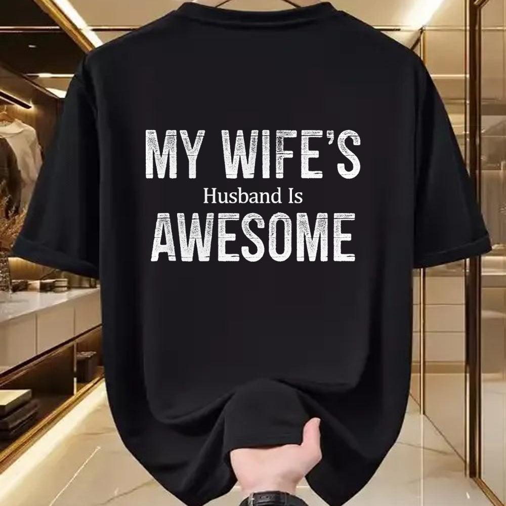 Best Wife Shirt, Wife and Husband Unisex T-Shirt/Hoodie/Sweatshirt HLT00 - My Wife's Husband Is Awesome - Retro Style - T-Shirt
