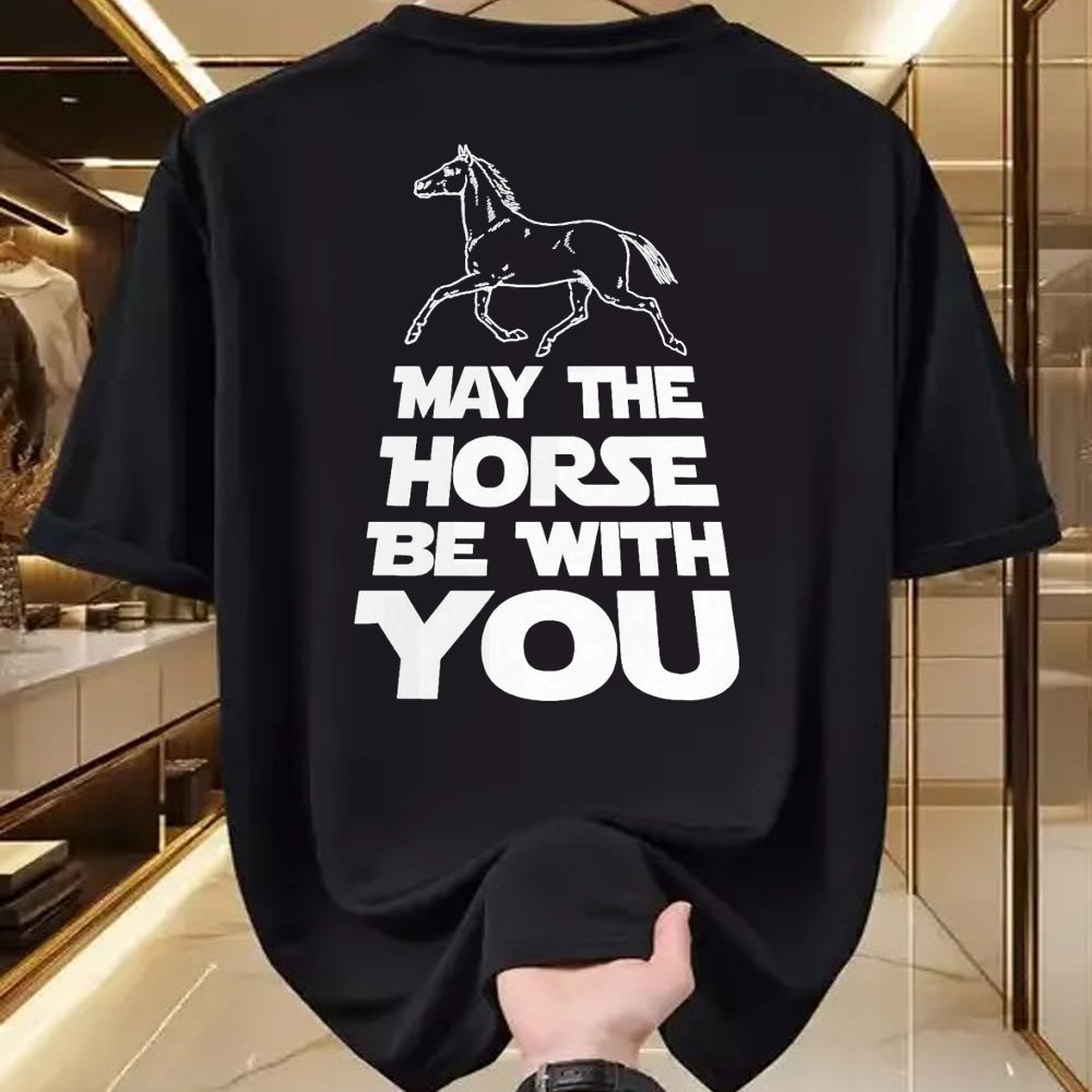 Best Horse Lover Shirt , Funny Horse UnisexT-Shirt/Hoodie/Sweatshirt HLT00 - May The Horse Be with You T-Shirt T-Shirt, Men, Black, 3X-Large