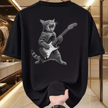 Guitar Lover Shirt, Funny Guitar UnisexT-Shirt/Hoodie/Sweatshirt HLT00 - Funny Cat Playing Guitar Rock and Roll Gifts Men Women Kid T-Shirt