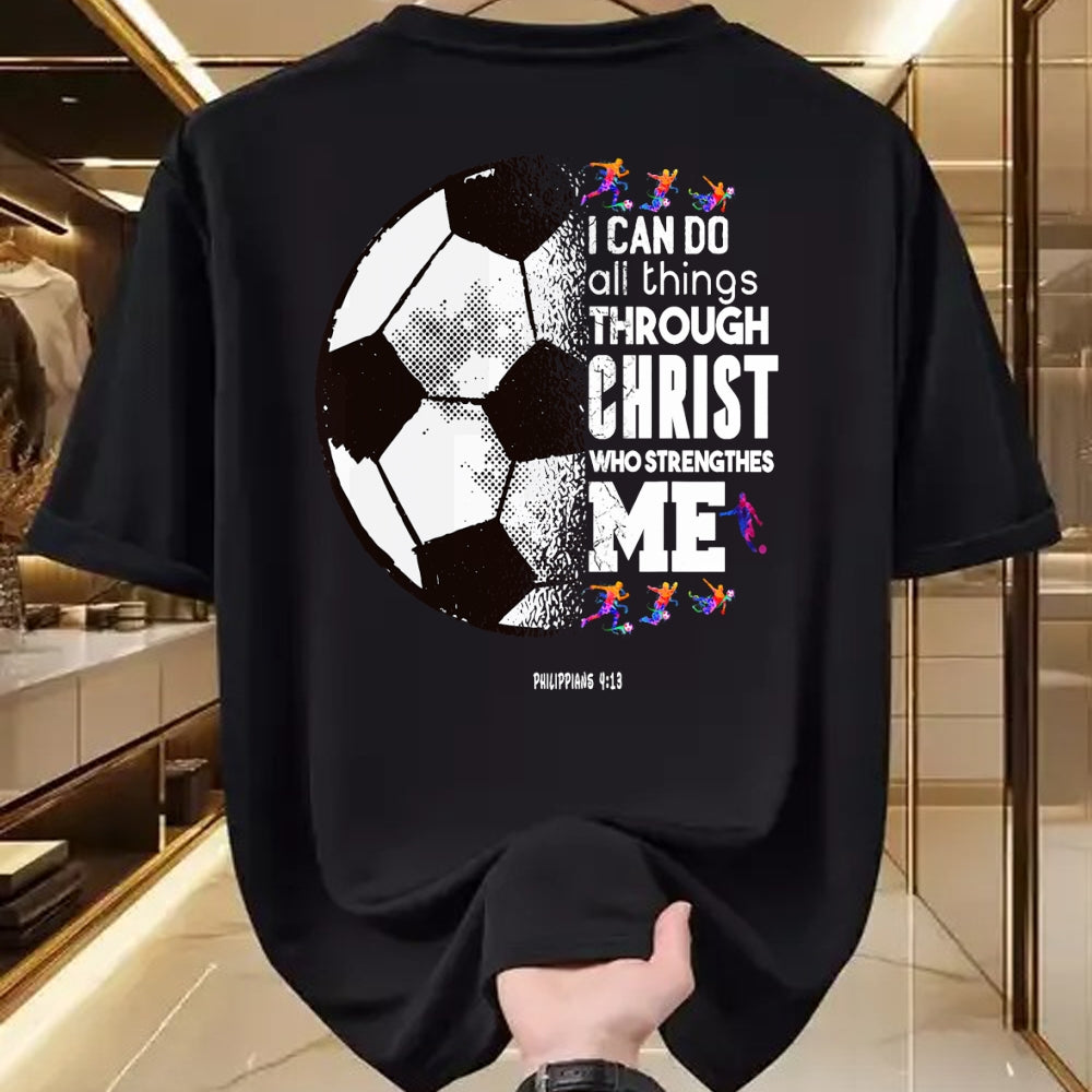 Christian Tee, Christian Faith Unisex T-Shirt/Hoodie/Sweatshirt HLT00 - Christian Soccer I Can Do All Things Through Christ T-Shirt