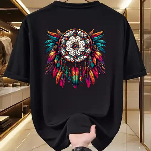 Native American T-Shirts, Vintage Native American Unisex T-Shirt/Hoodie/Sweatshirt HLT00 - Colorful Dreamcatcher Feather Tee Art Native American Indian