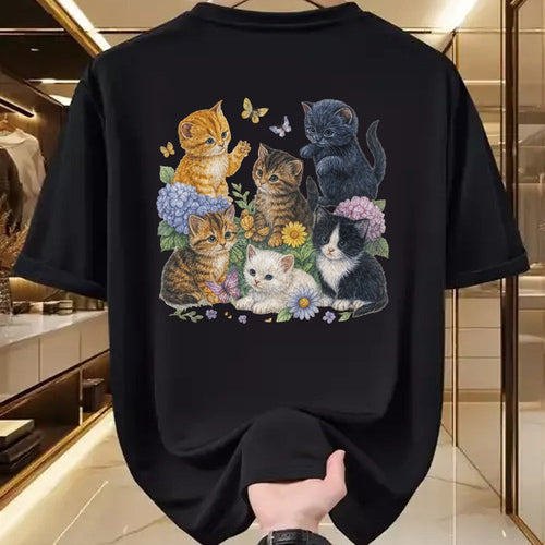 Cat Love Shirt, Funny Cat Lover Gift UnisexT-Shirt/Hoodie/Sweatshirt HLT00 - Cat Flower Floral Cute Kitten Vintage Flowers Art Cat Lover T-Shirt