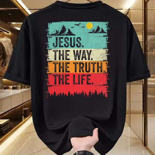 Christian Tee, Christian Faith Unisex T-Shirt/Hoodie/Sweatshirt HLT00 - Jesus The Way Truth Life Women Men Kids Christian Worship T-Shirt