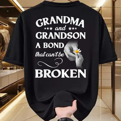 Best Grandma Shirt, Proud Grandma Unisex T-Shirt/Hoodie/Sweatshirt HLT00 - Grandma and Grandson A Bond That Can't Be Broken T-Shirt