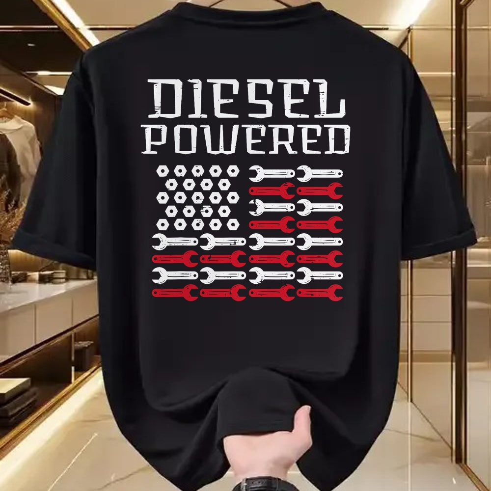 Best Mechanic Life Shirt, Funny Mechanic UnisexT-Shirt/Hoodie/Sweatshirt HLT00 - Diesel Powered US Flag Auto Mechanic Patriot Men Women Kids T-Shirt