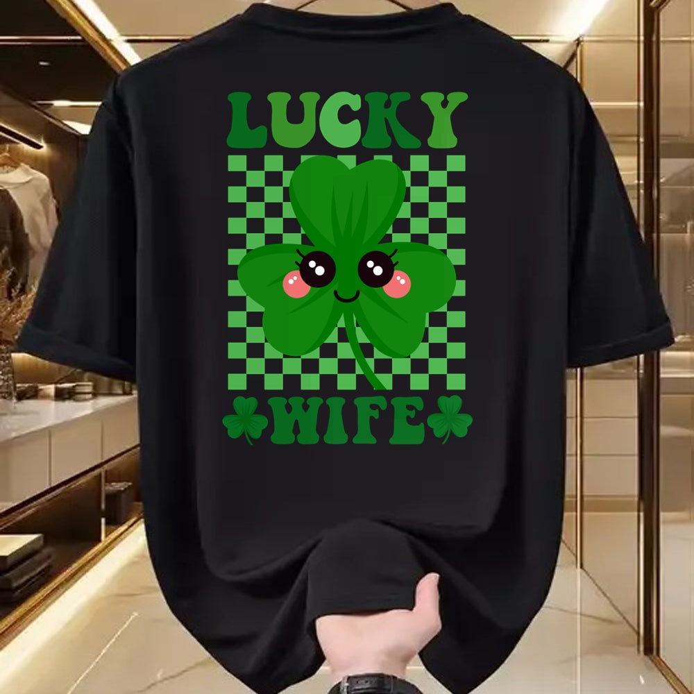Best Wife Shirt, Wife and Husband Unisex T-Shirt/Hoodie/Sweatshirt HLT00 - Gift for wife T shirt, lucky wife   Lucky Wife Rainbow St Patricks Day Lucky Wife Long Sleeve T-Shir (2)