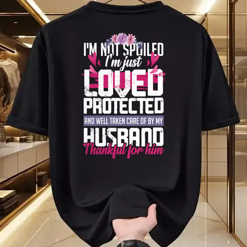 Best Wife Shirt, Wife and Husband Unisex T-Shirt/Hoodie/Sweatshirt HLT00 - Gift for wife T shirt, spoiled wife   Thankful for my Husband - Spoiled Wife Pullover Hoodie