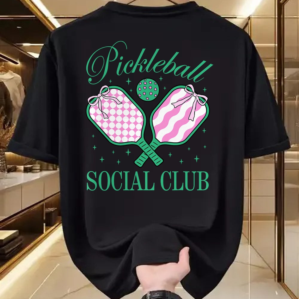 Funny Pickleball Shirt, Pickleball Lover Unisex T-Shirt/Hoodie/Sweatshirt HLT00 - Pickleball Social Club Coquette Bow Pickleball Women Girls T-Shirt