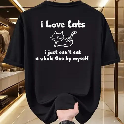 Cat Love Shirt, Funny Cat Lover Gift UnisexT-Shirt/Hoodie/Sweatshirt HLT00 - I Love Cats I just cant eat a whole one T-Shirt (1)