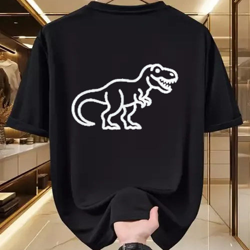 Best Dinosaur Lover Shirt, Funny Dinosaur UnisexT-Shirt/Hoodie/Sweatshirt HLT00 - T-Rex Minimalist Badge Patch Line Art Dinosaur T-Shirt, Men, Black, 3X-Large