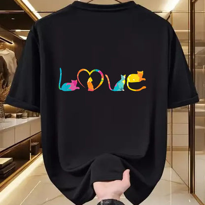 Cat Love Shirt, Funny Cat Lover Gift UnisexT-Shirt/Hoodie/Sweatshirt HLT00 - Love Cats Colorful Watercolor Decoration Cute Cat Toy T-Shirt (1)