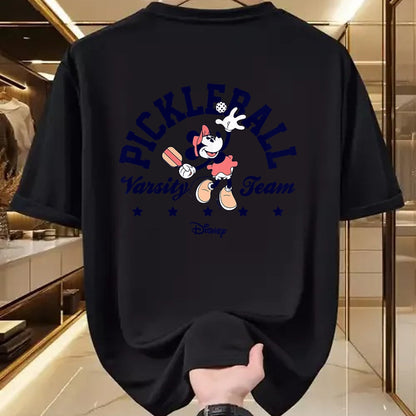 Funny Pickleball Shirt, Pickleball Lover Unisex T-Shirt/Hoodie/Sweatshirt HLT00 - Minnie Mouse - Pickleball Serve Varsity Team T-Shirt