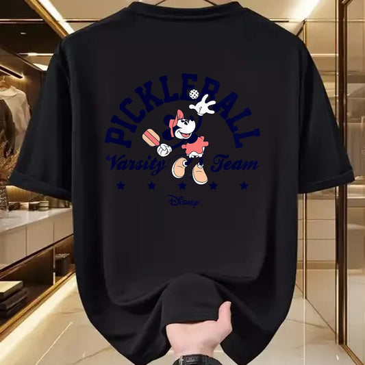 Funny Pickleball Shirt, Pickleball Lover Unisex T-Shirt/Hoodie/Sweatshirt HLT00 - Minnie Mouse - Pickleball Serve Varsity Team T-Shirt