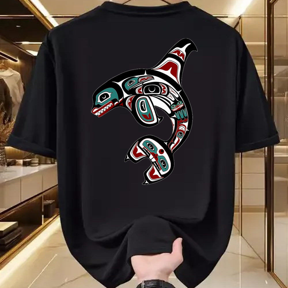 Native American T-Shirts, Vintage Native American Unisex T-Shirt/Hoodie/Sweatshirt HLT00 - Orca Killer Whale Pacific Northwest Alaska Native American