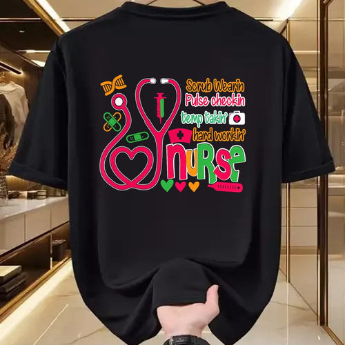 Funny Nurse Shirt, Nurse Unisex T-Shirt/Hoodie/Sweatshirt HLT00 - Nurse 365 Scrubs Wearing Temp Taking Hard Working Nurse T-Shirt