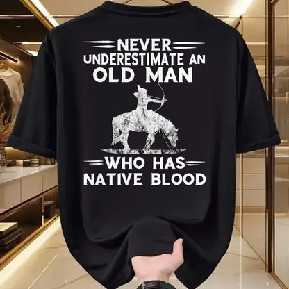 Native American T-Shirts, Vintage Native American Unisex T-Shirt/Hoodie/Sweatshirt HLT00 - Never Underestimate An Old Man Native American Warrior