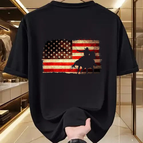 Best Horse Lover Shirt , Funny Horse UnisexT-Shirt/Hoodie/Sweatshirt HLT00 - Rodeo Cowboy Western Country Horse USA Flag 4th of July T-Shirt, Men, Black, 4X-Large