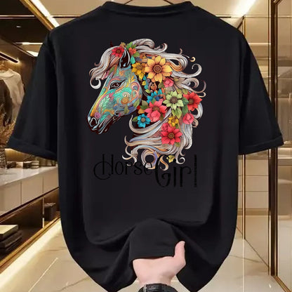 Best Horse Lover Shirt , Funny Horse UnisexT-Shirt/Hoodie/Sweatshirt HLT00 - Horse Girl - Just A Girl Who Loves Horses, Horseback Riding T-Shirt
