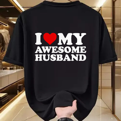 Best Wife Shirt, Wife and Husband Unisex T-Shirt/Hoodie/Sweatshirt HLT00 - I Love My Awesome Husband T-Shirt T-Shirt (1)