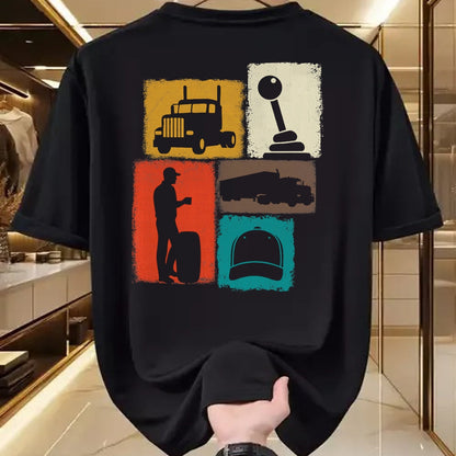 Best Truck Driver Life Shirt, Funny Trucker UnisexT-Shirt/Hoodie/Sweatshirt HLT00 - Trucker Vintage Collage Trucking Men Truck Driver T-Shirt