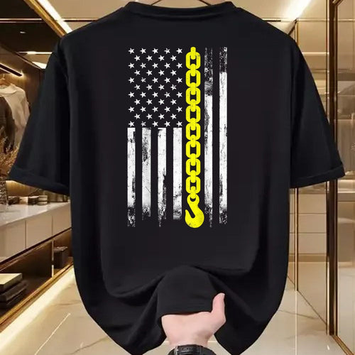 Best Truck Driver Life Shirt, Funny Trucker UnisexT-Shirt/Hoodie/Sweatshirt HLT00 - Tow Truck Driver Thin Yellow line USA Flag Gift Towing Dad T-Shirt