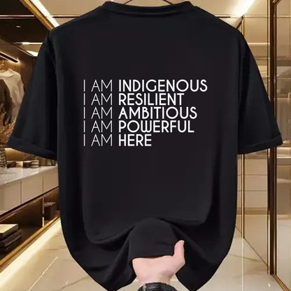 Native American T-Shirts, Vintage Native American Unisex T-Shirt/Hoodie/Sweatshirt HLT00 - Resilient Ambitious Powerful Here Native American Indigenous