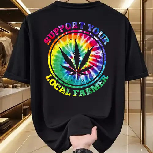 Best Farmer Life Shirt, Funny Farmer UnisexT-Shirt/Hoodie/Sweatshirt HLT00 - Retro Marijuana Support Your Local Farmer Cannabis Tie Dye Long Sleeve T-Shirt