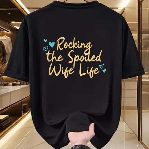 Best Wife Shirt, Wife and Husband Unisex T-Shirt/Hoodie/Sweatshirt HLT00 - Gift for wife T shirt, spoiled wife   Spoiled Wife Funny Rocking The Spoiled Wife Life Pullover Hood