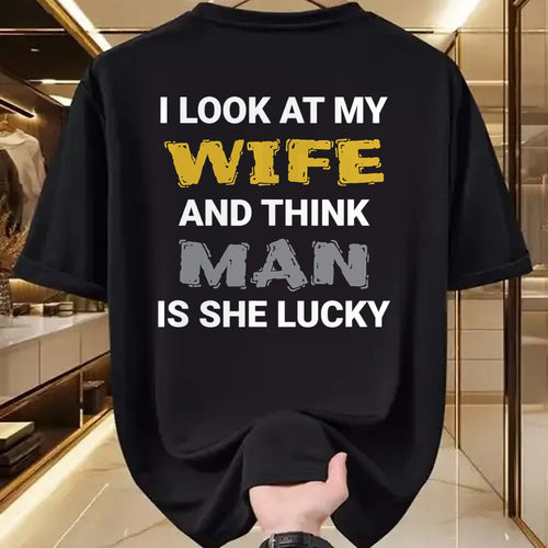 Best Wife Shirt, Wife and Husband Unisex T-Shirt/Hoodie/Sweatshirt HLT00 - Gift for wife T shirt, lucky wife   I Look At My Wife, Wife Is Lucky, Lucky Wife, Funny Wife T-Shirt