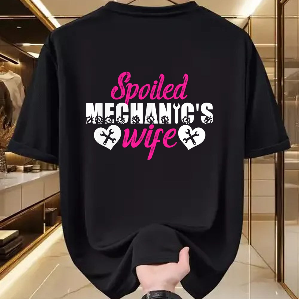Best Wife Shirt, Wife and Husband Unisex T-Shirt/Hoodie/Sweatshirt HLT00 - Gift for wife T shirt, spoiled wife   Spoiled Mechanic's Wife Of A Mechanic Wife Pullover Hoodie