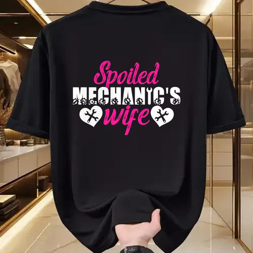 Best Wife Shirt, Wife and Husband Unisex T-Shirt/Hoodie/Sweatshirt HLT00 - Gift for wife T shirt, spoiled wife   Spoiled Mechanic's Wife Of A Mechanic Wife Pullover Hoodie