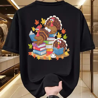 Best Thanksgiving Family Shirt , Funny Thanksgiving UnisexT-Shirt/Hoodie/Sweatshirt HLT00 - Turkey Reading Books Fall Season Thanksgiving Teacher Book T-Shirt