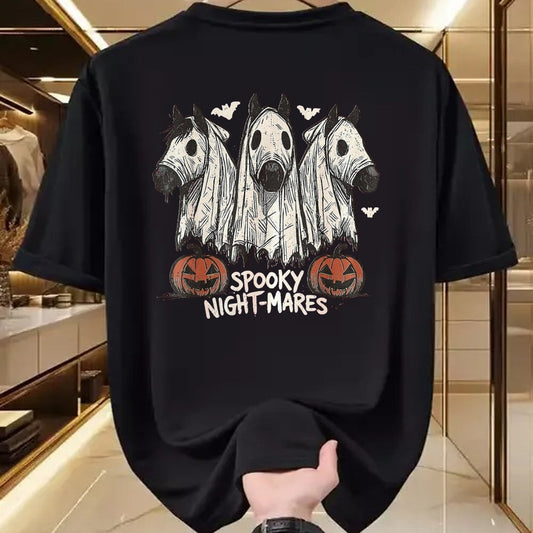 Best Horse Lover Shirt , Funny Horse UnisexT-Shirt/Hoodie/Sweatshirt HLT00 - Spooky Night-Mares Halloween Horse Ghost Funny Spooky Season T-Shirt, Women, Dark Heather Grey, Larg
