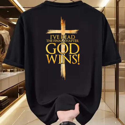 Christian Tee, Christian Faith Unisex T-Shirt/Hoodie/Sweatshirt HLT00 - I_ve Read the Final Chapter God Wins Christian Faith Cross T-Shirt
