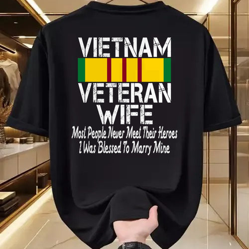 Best Wife Shirt, Wife and Husband Unisex T-Shirt/Hoodie/Sweatshirt HLT00 - Gift for wife T shirt, lucky wife   Vietnam Veteran Wife Gift T-Shirt