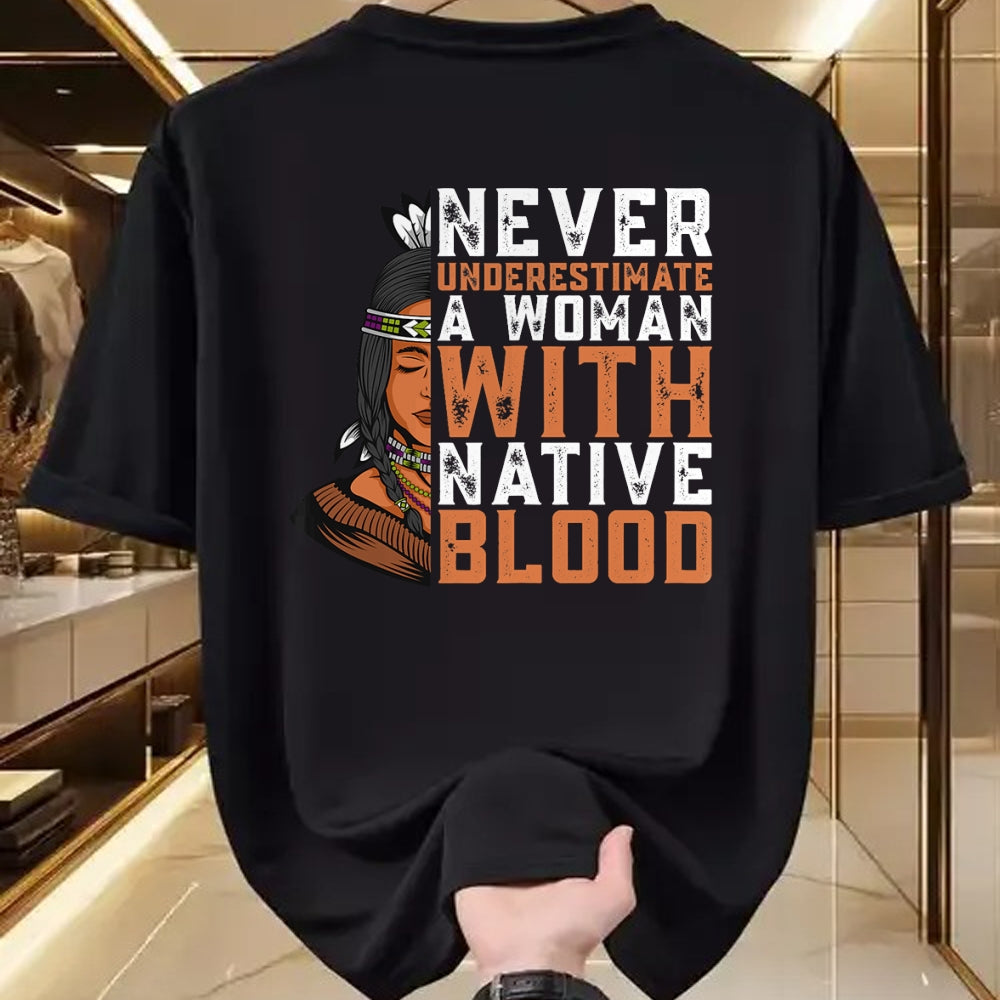 Native American T-Shirts, Vintage Native American Unisex T-Shirt/Hoodie/Sweatshirt HLT00 - Indian A Woman With Native Blood Native American