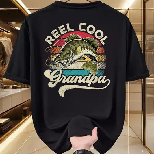 Best Grandpa Shirt, Proud Grandpa Unisex T-Shirt/Hoodie/Sweatshirt HLT00 - Reel Cool Grandpa Fishing Vintage Retro Father's Day Men Dad T-Shirt