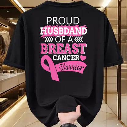 Best Wife Shirt, Wife and Husband Unisex T-Shirt/Hoodie/Sweatshirt HLT00 - Gift for wife T shirt, lucky wife   Proud Husband Of A Breast Cancer Warrior Support For My Wife T-S