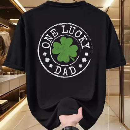 Gift for Dad Shirt, Funny Dad Unisex T-Shirt/Hoodie/Sweatshirt HLT00 – One Lucky Dad Father Funny Irish Shamrocks St Patrick_s Day T-Shirt