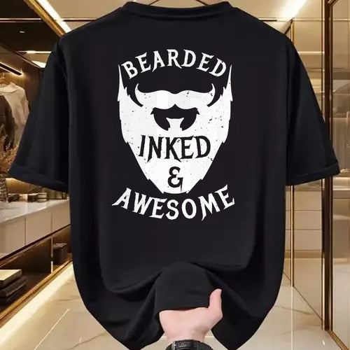 Best Wife Shirt, Wife and Husband Unisex T-Shirt/Hoodie/Sweatshirt HLT00 - Mens Bearded, Inked And Awesome Bearded And Tattooed Guy T Shirt (1)