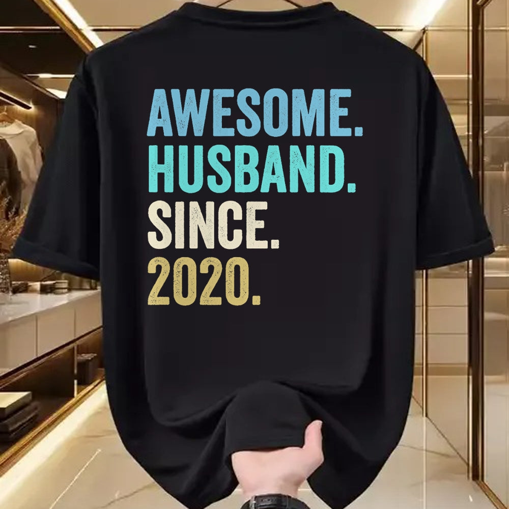 Best Wife Shirt, Wife and Husband Unisex T-Shirt/Hoodie/Sweatshirt HLT00 - Awesome Husband Since 2020 4th wedding anniversary 4 years T-Shirt