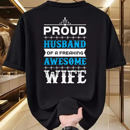 Best Wife Shirt, Wife and Husband Unisex T-Shirt/Hoodie/Sweatshirt HLT00 - Mens Proud Husband of a freaking awesome wife T-Shirt
