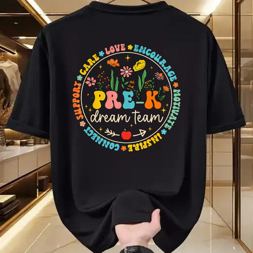 Best Student Shirt, Funny Back To School UnisexT-Shirt/Hoodie/Sweatshirt HLT00 - Pre-K Dream Team Back To School Teacher Care Love Floral T-Shirt