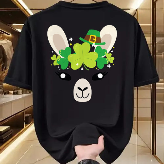 Gift for Mom Shirt, Funny Mom Unisex T-Shirt/Hoodie/Sweatshirt HLT00 - Llama St Patricks Day Shirt Kids Lucky Girl Mom Gift Tee T-Shirt