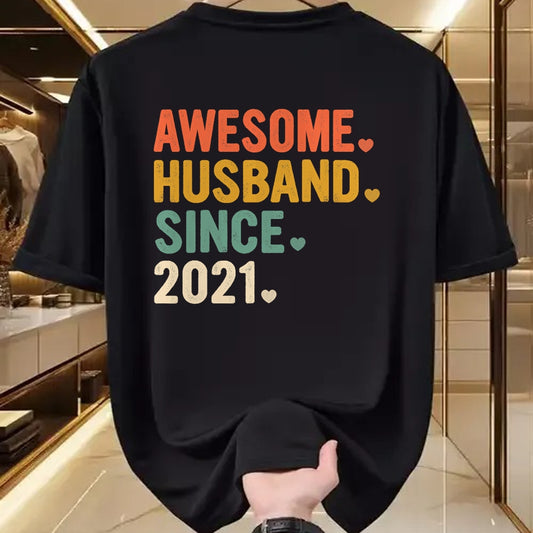 Best Wife Shirt, Wife and Husband Unisex T-Shirt/Hoodie/Sweatshirt HLT00 - 2 Years Anniversary for Him Awesome Husband Since 2021 T-Shirt