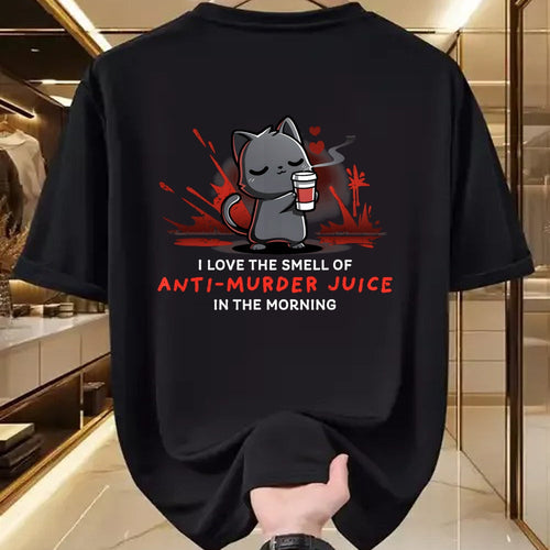 Cat Love Shirt, Funny Cat Lover Gift UnisexT-Shirt/Hoodie/Sweatshirt HLT00 - Cat Drink Coffee I Love The Smell Of Anti Murder Juice T-Shirt for Men Women (1)